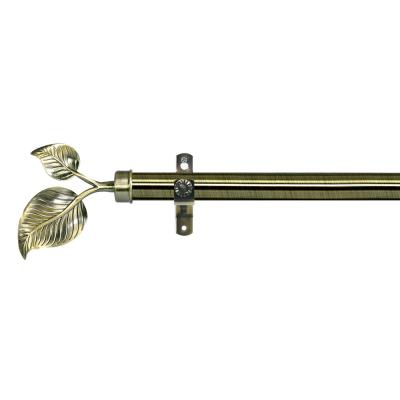 China 28 MM Diameter Bronze Curtain Rod With Leaves Shape Finial for sale