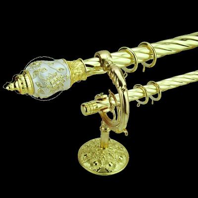 China Muslim Carved Russian 0.4mm Double Tube Curtain Rods for sale