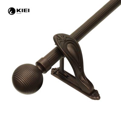 China 0.6MM Brown Color Metal Curtain Rods Ball Shape Curtain Heads for sale