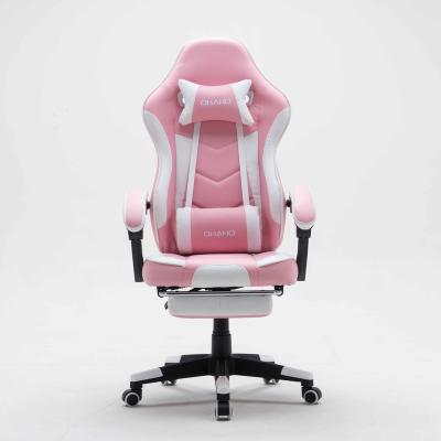 China Massage PU Leather With Lumbar Support Gaming Chair With Speaker And Footrest for sale