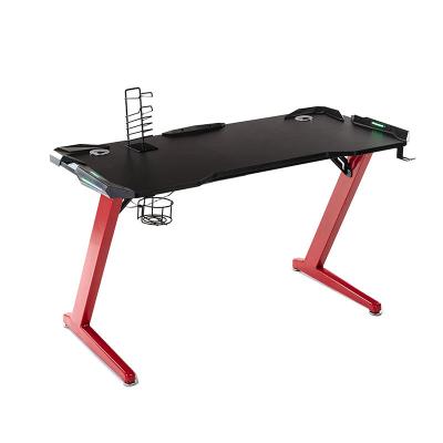 China Specific Computer Desktop Gaming Table Contemporary Computer Black And Red MDF Physical Channels Table for sale