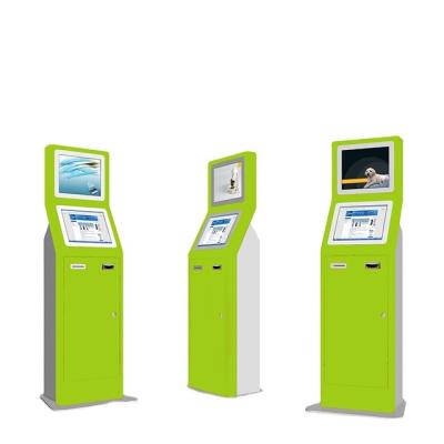 China 17 inch or 19 inch dual screen bank kiosk with cash accept mobile charging telecom kiosk for sale