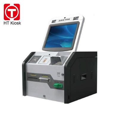 China Self Service Card Dispenser Payment Kiosk Indoor Desktop Machine With Fingerprint Scanner for sale