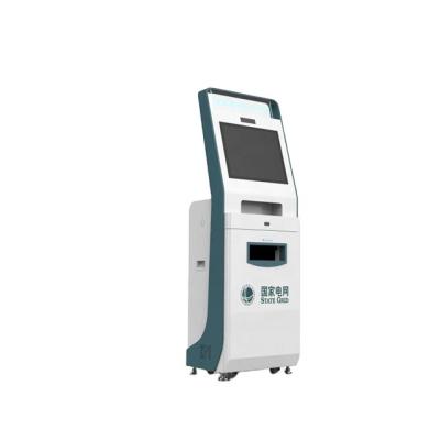 China 19 Inch Touch Screen Kiosk Bank with A4 Laser Printing Payment Kiosk with RFID Card Reader for sale