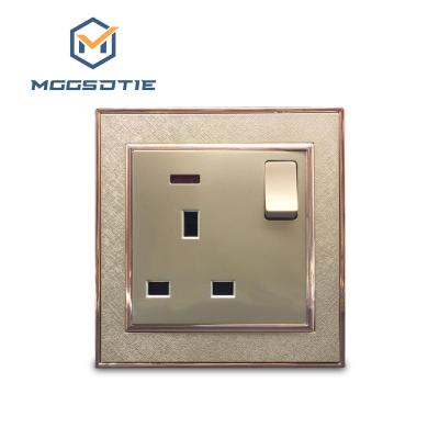 China Multipurpose High Quality Western Outlets Modern Electric Gold Switch Africa Wall Socket Switch And Socket 86*86mm for sale