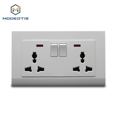 China Gray Light Electric Switch Wall Switch forhome UK Standard Socket 13A 86*86mm 10a 250v Multi Purpose British UK Standard Double Gray for sale