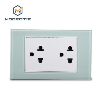 China Crystal Glass Acrylic Panel Hotel Multipurpose Switch Hospital Wall Switch South America Thailand Double Home Socket for sale