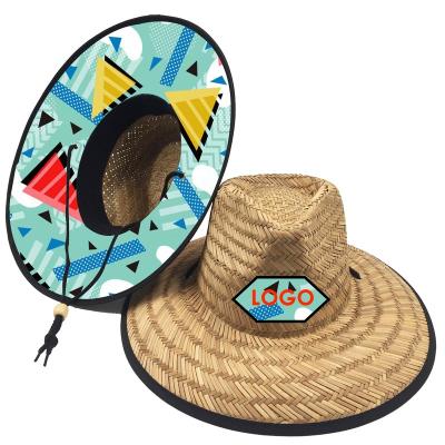 China Image custom printed under bulk buy men women summer beach felt hat unisex panama straw sun hat with logo for sale