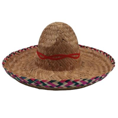 China Wholesale Stock Image Stock Bulk Natural Grass Embroidered Party Adult Unisex Sombrero Fiesta Mexico Mexican Straw Hat for sale