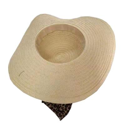 China Straw Hat Sunscreen Sunshade Beach Top Hat Picture Spring Paper Hat and Straw Bow Knot Round Top Big Eaves Summer Top for sale