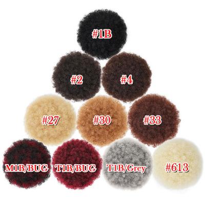 China Synthetic Short Curly Bun Faux Short Curly Hair Chignon Factory Sale Afro Bun Ponytail Bun Ponytail Curly Synthetic Hair Chignon for sale