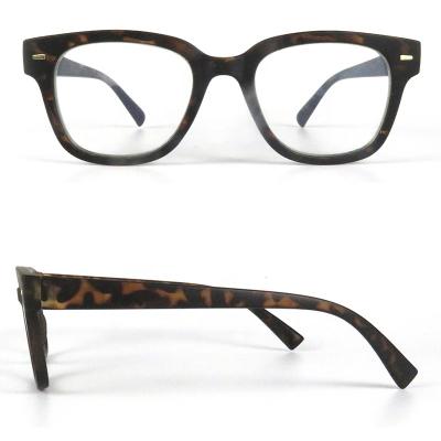 China Vintage fashion tortoise square tr90 PC frame men's square eyeglasses men's blue light reading glasses optical glass eyewear for sale