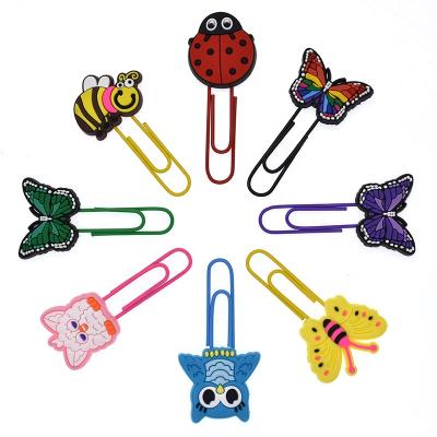 China Cute Butterfly Modeling Paper Clip Shaped Bookmark Office Supplies Colorful Cute Cartoon for sale