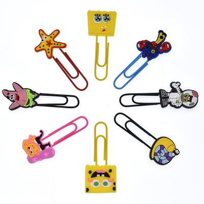 China Cute Hot Selling Creative Stationery Soft PVC Glue Bookmark Paper Clip for sale