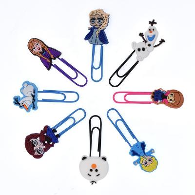 China Lovely Cute Soft PVC Rubber Shape Frozen Paper Clips Bookmarks for sale