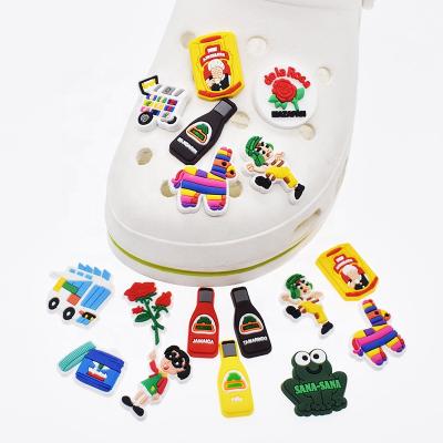 China Clog Charm PVC Shoe Charms Rubber Shoes Accessories Ornaments Fit For Clogs Charms Party Gift for sale