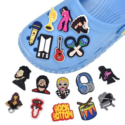 China Wholesale Clog Charm Selena Singer Rock Star Singer Fang Charms For Clog Shoe Designer PVC Shoe Charms for sale