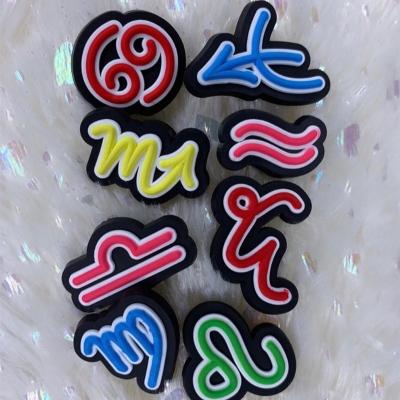 China Clog Charm Horoscope Zodiac Shoe Charms For Shoe Decoration Promotional Charms for sale