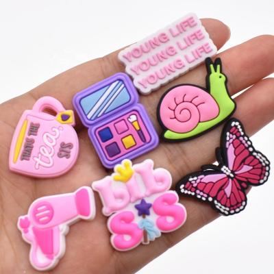 China Clog Charm Women Fang Charms Pink Girls Shoe Charms For Girls Gifts for sale