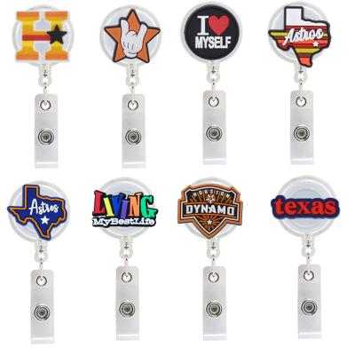 China For Economic Plastic ID Card Holder Badge Reel Conference Card Key Reel Roll Retractable Clip for sale