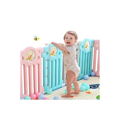 China Pale Pink Modern Colorful Soft Pink Park Style Playground Indoor Plastic Fence For Kids for sale