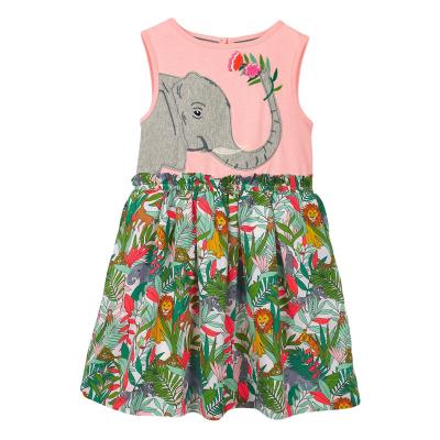 China 2022 Summer Sleeveless Baby Cotton Flower Dress Children's Clothing Summer Dress Princess Colorful Dress for sale