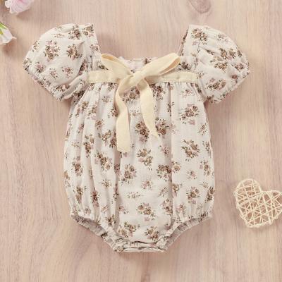 China New Female Baby Cotton Clothes One Piece Romper Climbing Suit Short Sleeve for sale