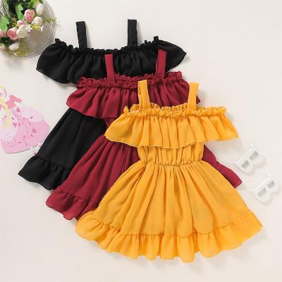 China Off-the-Shoulder Baby Dress Summer Style Ruffles Bride Princess Kids Dresses for Baby Toddler Infant Dress Dress for sale