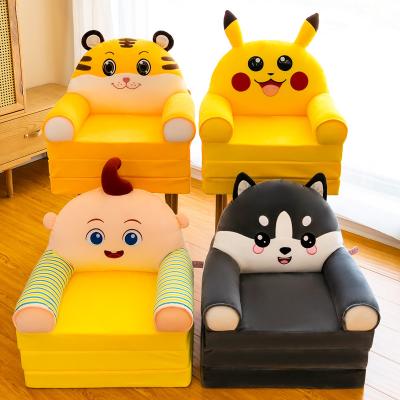 China 2022 New PP Cotton Sponge Kids Three-Layer Sofa Plush Toy Cartoon Folding Baby Learning Seat Kindergarten Gifts for sale