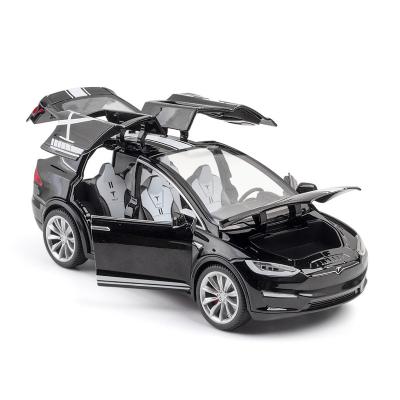 China Alloy 1:20 Alloy Car Model Simulation 7 Open Door Pull Back Car Model Children's Toy Car Tesla Modelx for sale