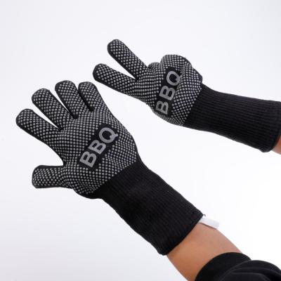 China Highest Heat Resistant Custom Logo Extreme Heat Resistant Oven BBQ Grill Gloves From China Manufacturer for sale