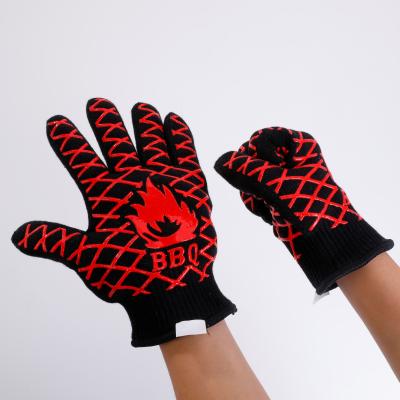 China Custom Made Extreme Heat Resistant BBQ Oven Gloves For Barbecue Gardening New Product Higher Heat Resistant for sale