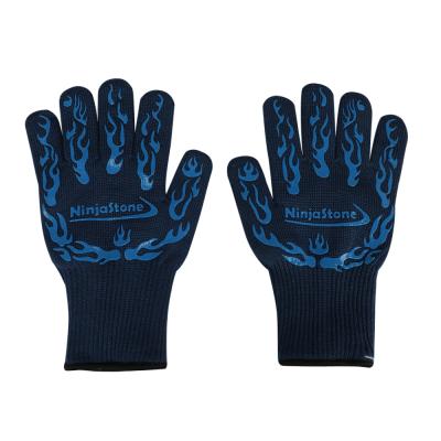 China Customized Thick Waterproof Heat Resistant Silicone Long Sleeves Heat Resistant Gloves For Camping for sale