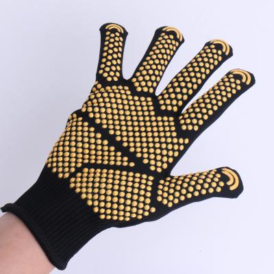 China Wholesale Custom Yellow Polyester Non Slip Gloves Anti Slip With PVC Dot for sale