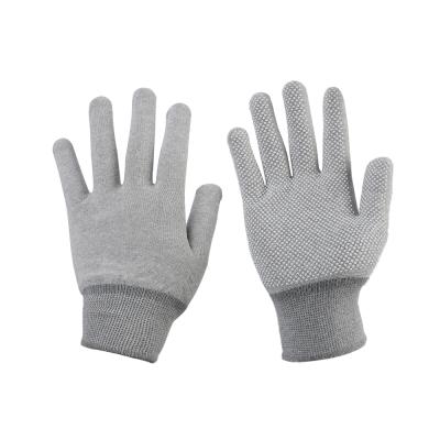 China Palm Dipped Logo Printing Palm Dipped Antistatic Gloves with PVC Dots Palm Coated for sale