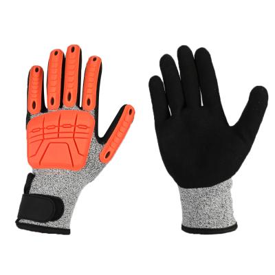 China Working Gloves Mechanic Glove High Quality Shockproof Resistant Orange Mechanical Gloves High Impact Gloves for sale