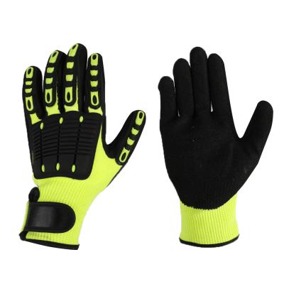 China Hot Selling High Performance Yellow Gloves Anti Impact Working Mechanic Glove Mechanic Gloves Shockproof Gloves for sale