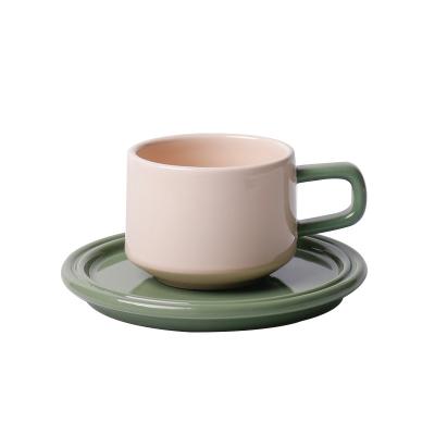 China Viable Light Luxury Nordic Cup Simple Coffee Mugs With Saucer Afternoon Tea Cup Office Ceramic Coffee Mugs for sale