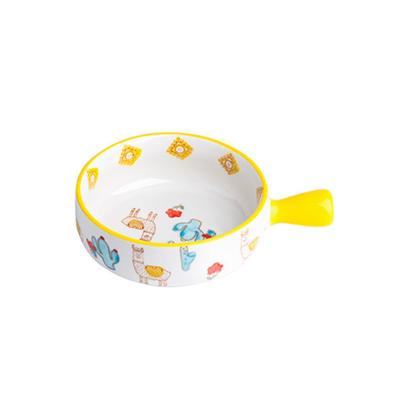 China Sustainable Ceramic Bowls Cute Children's Eating Bowl Home Creative Fruit Salad Bowl Baked Rice Bowls Baked Instant Noodle Cups for sale