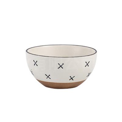 China Unique Japanese Style Restaurant Viable Dishware Round Hand Painted Ceramic Dinner Bowls Porcelain Rice Bowl Household 220ML for sale