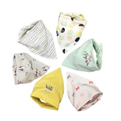 China 100% Sustainable Cotton Double Printing Newborn Toddler Bandana Cartoon Baby Bibs for sale