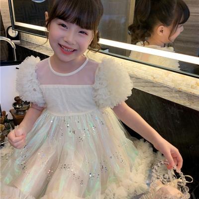 China High-grade children's shaggy dress new children's dress gauze skirt dress summer girls washable in the baby princess wind skirt for sale