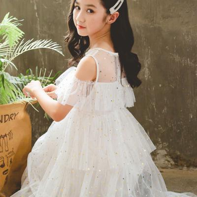 China Summer washable dress girl's sleeveless gauze princess border the Korean version of the new middle school children's fairy skirt for sale