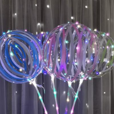 China Gift Toy BLN Balloon Bobo Bubble Clear Globo Stripe Printed 20 Inch Stretched Transparent Model Wholesale for sale