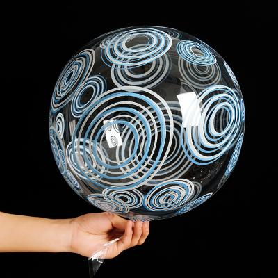 China Gift Toy BLN Balloon Printed 20 Inch Stretched Transparent Round Wholesale Shape Bobo Bubble Globo Clear Bobo Balloon for sale