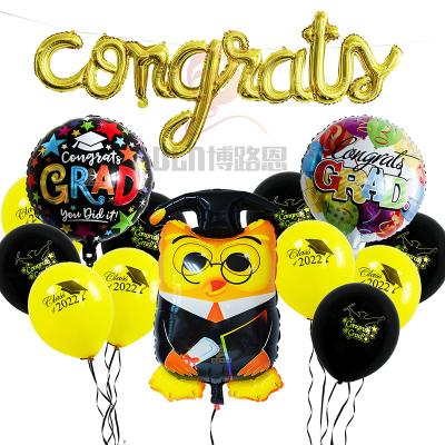 China Gift Toy BLN Graduation Party Decoration Balloon Set 16pcs Latex/Foil Kit Congratulations Balloon Globo Graduation for sale