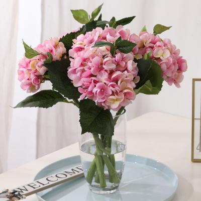 China Fashional Artificial Flowers Wholesale Head Large Floral Artificial Wedding Silk Hydrangea Flower For Decor for sale