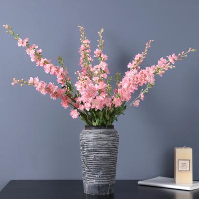 China Fashional Artificial Flowers 2 Branches Wedding Pink Flower Hot Selling Artificial Delphinium For Party Decor for sale