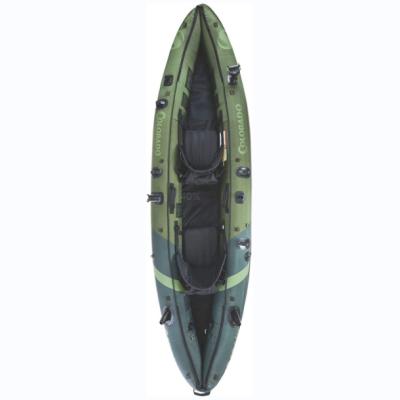 China High Strength 2 Person Tandem Inflatable Kayak Includes Padded Aluminum Paddles 2 Seats Double Action Pump for sale