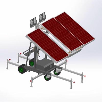 China ROAD 2022 New Design 200W LED Mobile Solar Powered Flood Light Trailer for sale